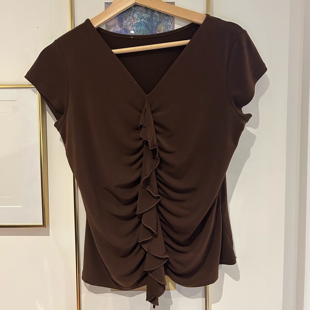 Vintage brown ruched top